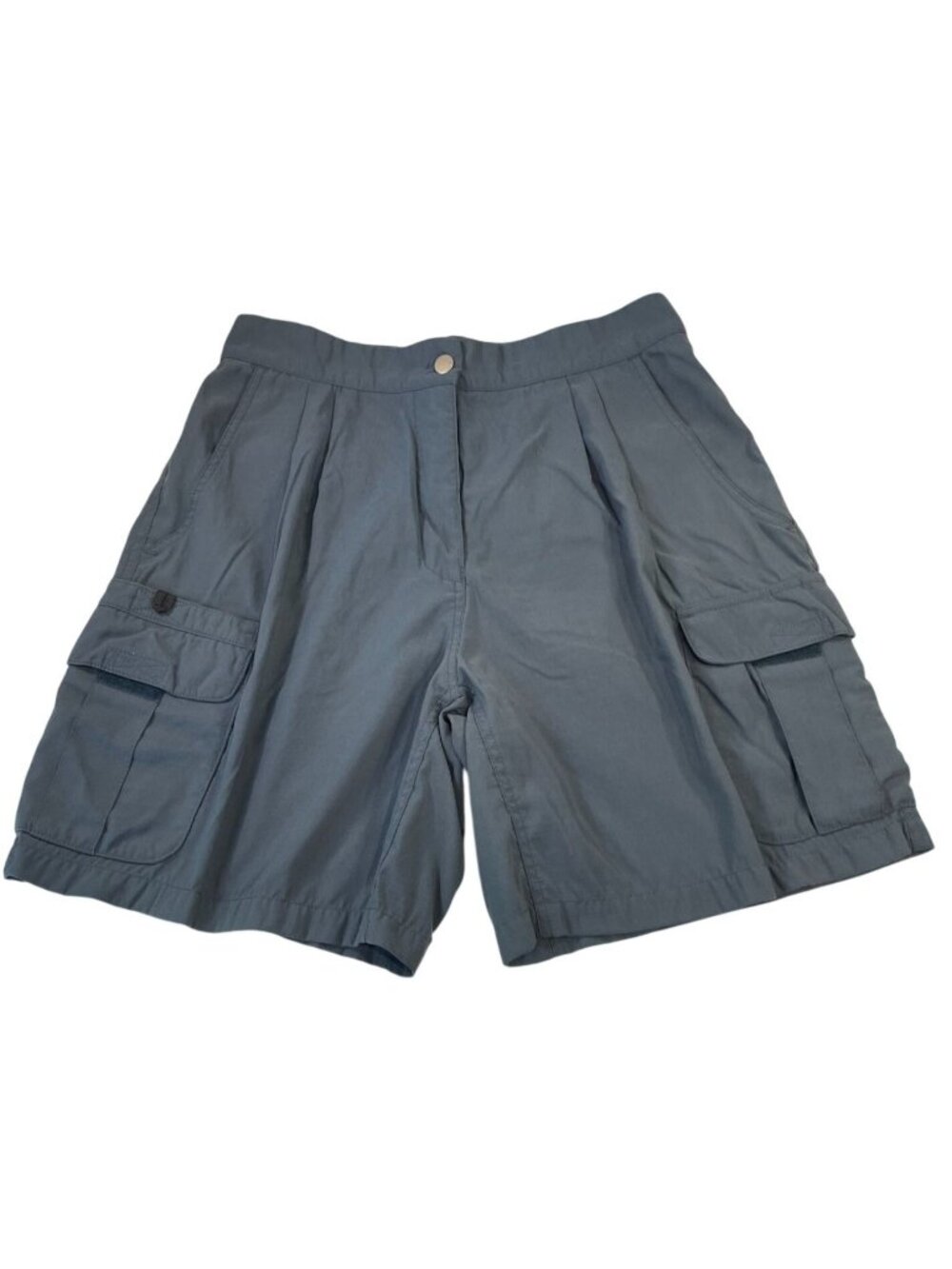 Vintage Title Nine Sports Pleated Cargo Shorts 14 Gray USA Outdoor Hiking Gorp